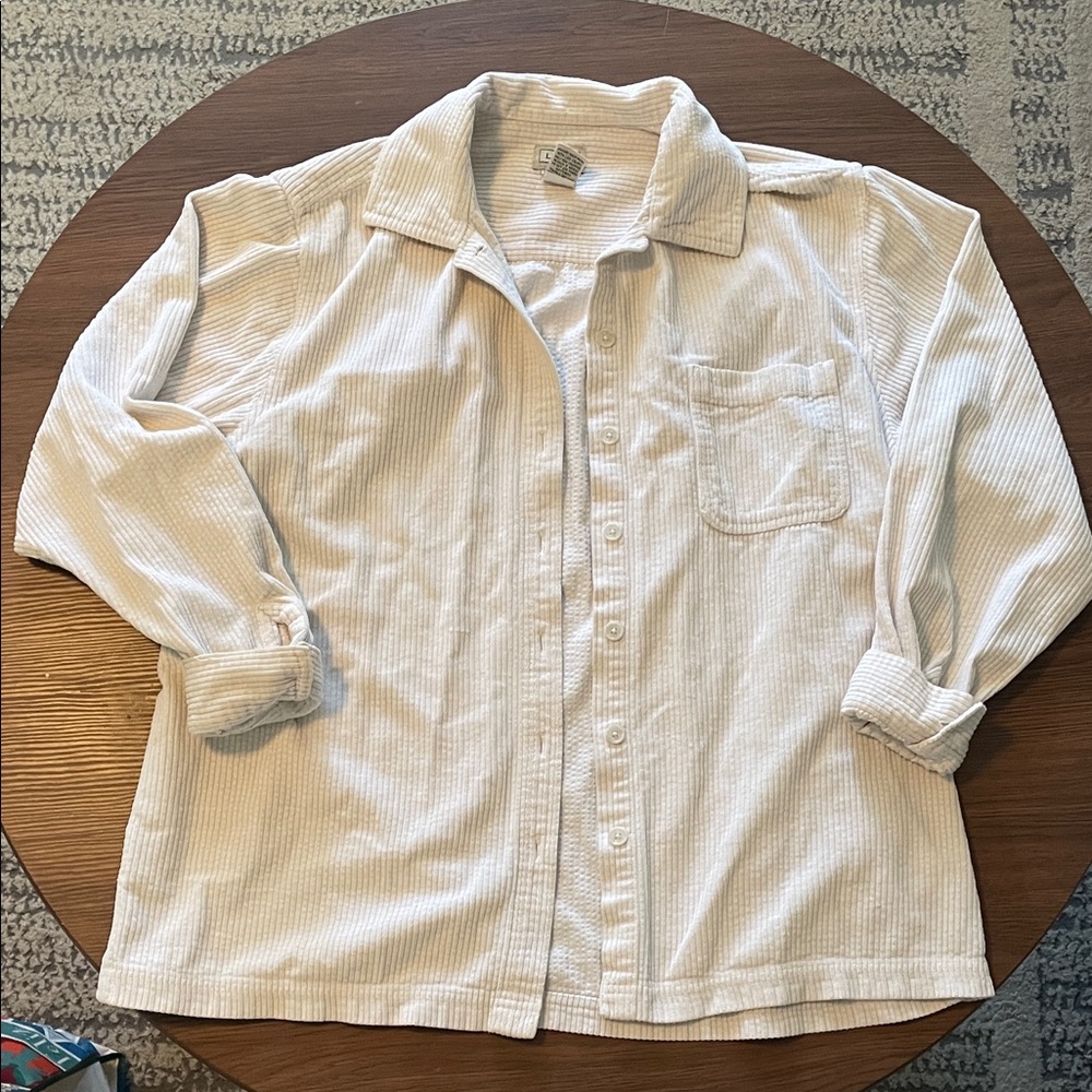 LL Bean White Button Down